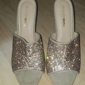 Gold Rhinestone heels